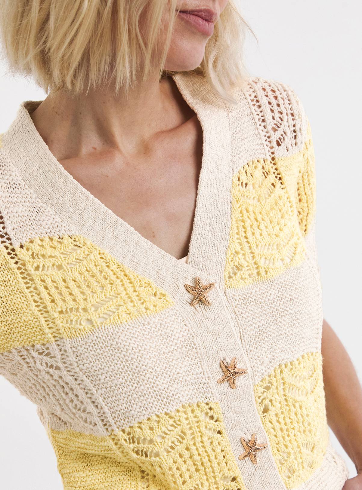 JD WILLIAMS Crochet Patchwork Cardigan 16-18 - Image 4